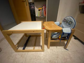 Trona de madera para bebé