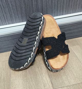 Sandalias pala crochet negras talla 39