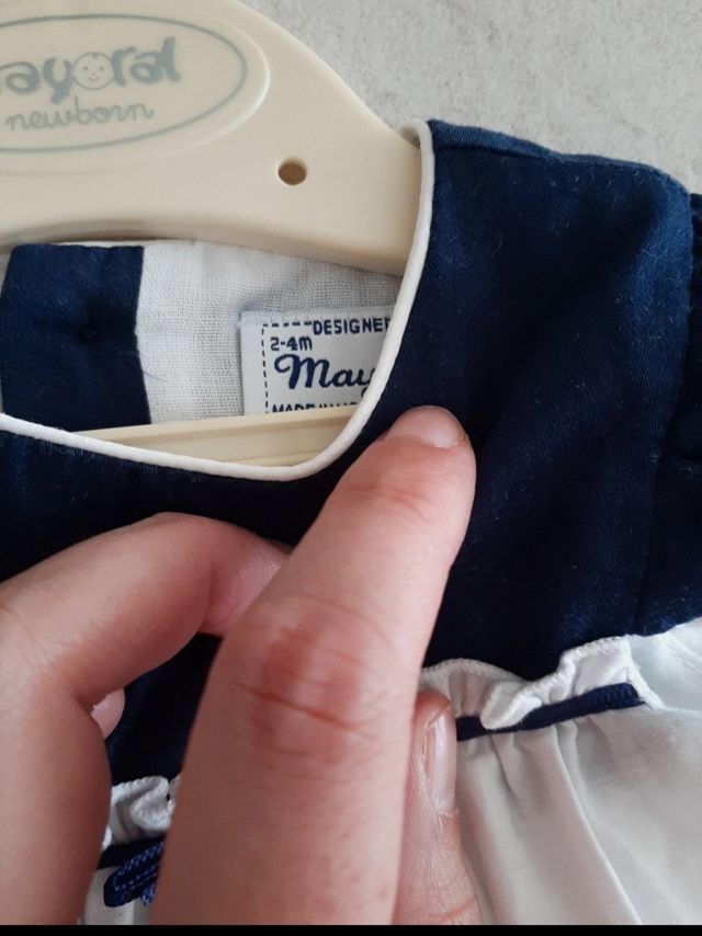 Vestito cerimonia neonata Mayoral pois blu