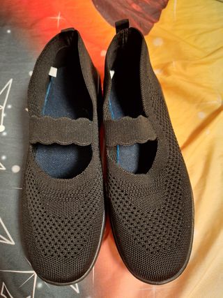 Zapatos planos negros de malla