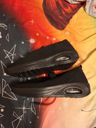 Zapatos planos negros de malla