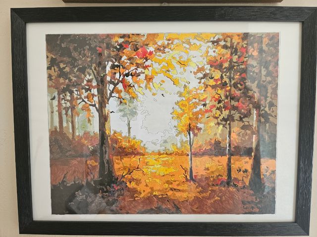 Lámina hecha a mano sobre plantilla