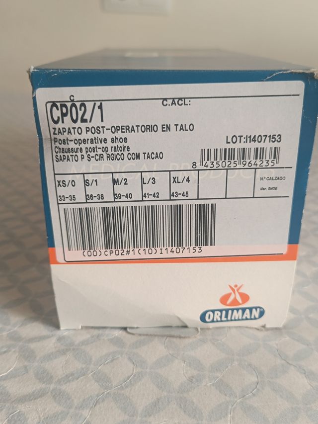 Zapato Postquirúrgico Orliman Talla 38