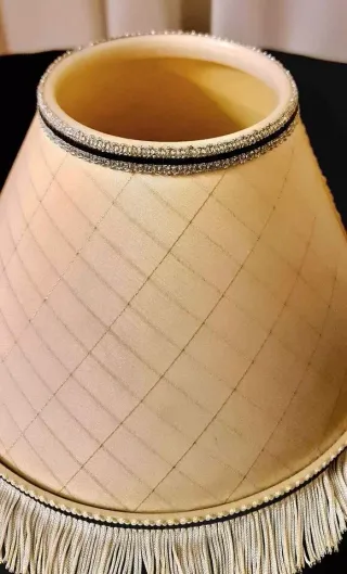 Lampada ceramica con paralume frange