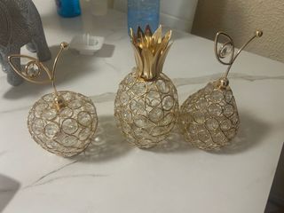 Decoración Frutas Cristal Dorado