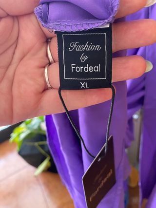 Elegante vestido morado XL con etiqueta