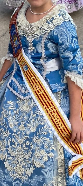 Traje Fallera Niña Azul Talla 7