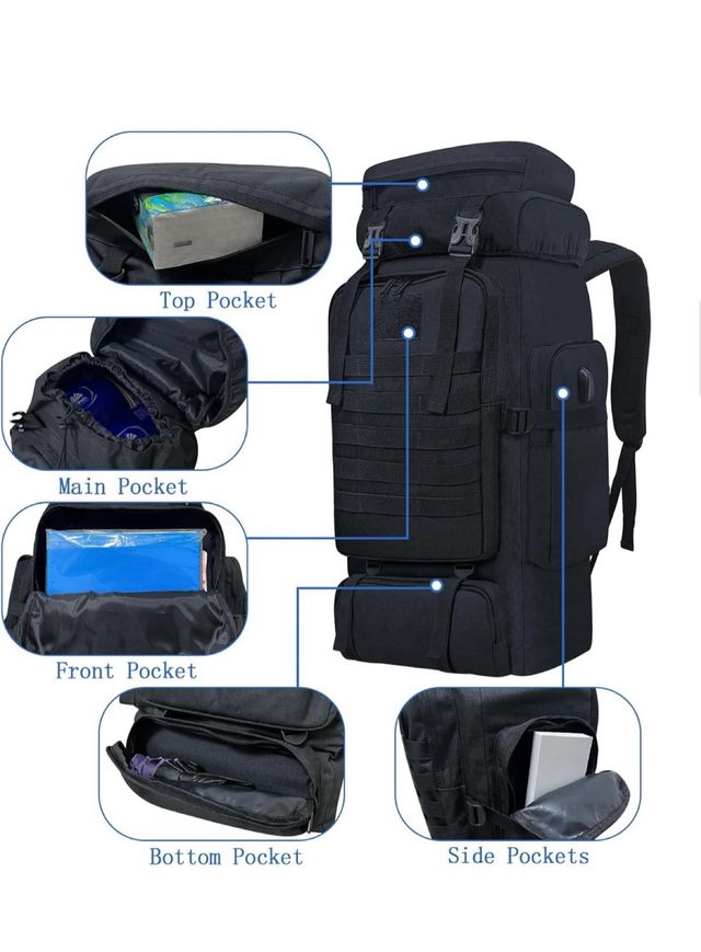 Mochila 80L Negra NUEVA!!!