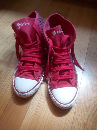 Zapatillas Zara Lentejuelas Rojas