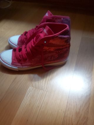 Zapatillas Zara Lentejuelas Rojas