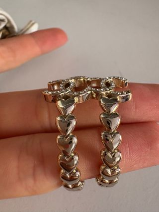 Pendientes Chanel Aro Corazones y CC