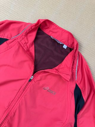 Cortavientos Asics Rosa y Negro Talla S Mujer