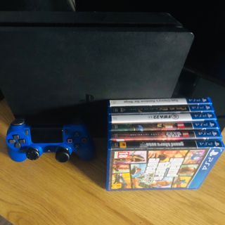 Consola PS4 Slim Negra + Mando y Juegos