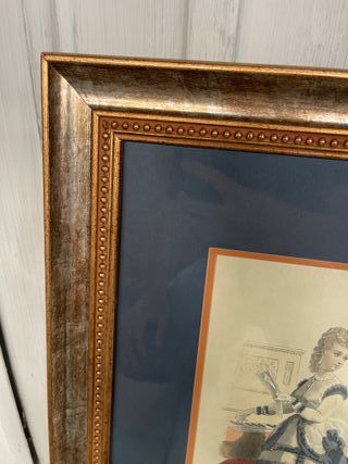 Cuadro antiguo con marco en pan de oro