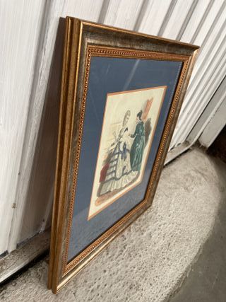 Cuadro antiguo con marco en pan de oro