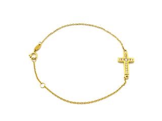 pulsera oro 18k con piedra con circonita