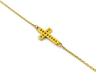 pulsera oro 18k con piedra con circonita