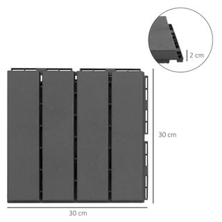 Set di 9 piastrelle quadrate da 30x30 cm