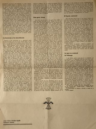 VALLADOLID DOCUMENTO GUERRA CIVIL FALANGE ESPAÑOLA