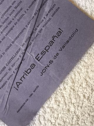 VALLADOLID DOCUMENTO GUERRA CIVIL FALANGE ESPAÑOLA