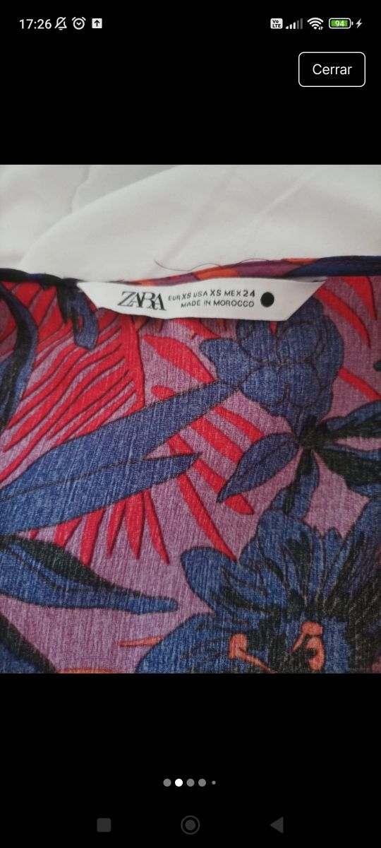 Vestido Zara Otoño Estampado Floral