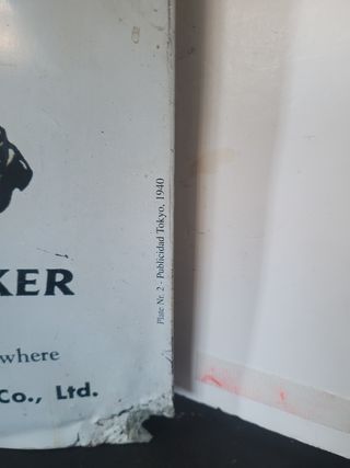 Cartel esmaltado Johnnie Walker Publicidad años 80