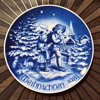 Piatto Natale Porcellana Bareuther 1981