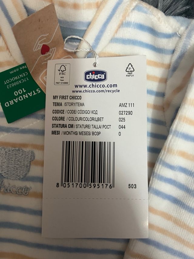 Tutina Chicco 0/3 mesi righe