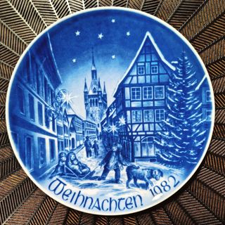 Piatto Natale Bareuther Porcellana 1982