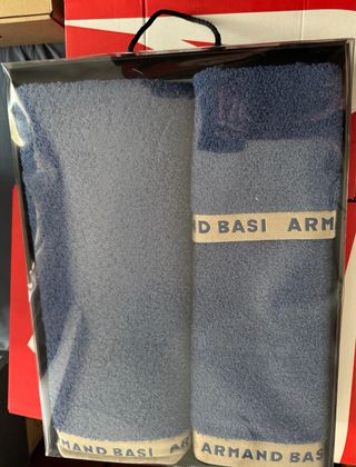 Juego de toallas Armand Basi azul y gris