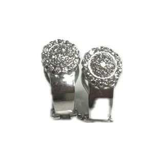 Pendientes con circonitas de oro blanco 18K, L 1.8 cm
