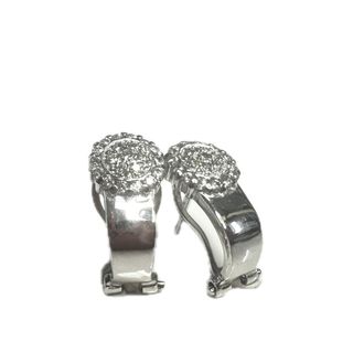 Pendientes con circonitas de oro blanco 18K, L 1.8 cm