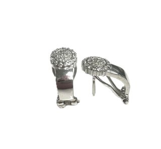 Pendientes con circonitas de oro blanco 18K, L 1.8 cm