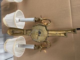Lampade da parete antiche in bronzo massiccio 