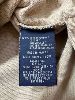 Polo Ralph Lauren Beige Slim Fit Talla L Mujer