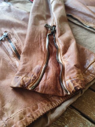 Cazadora Biker Piel Giorgio Brato Marrón