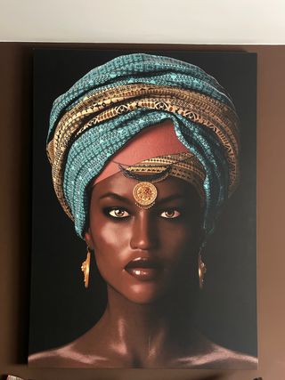 Lienzo decorativo mujer turbante