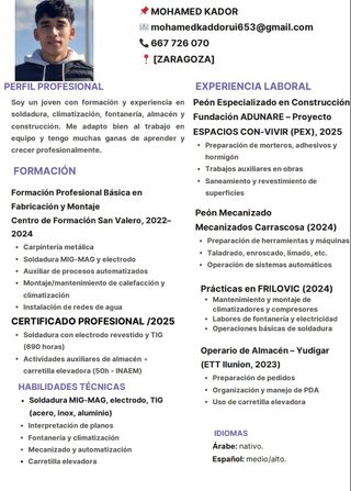 Tengo experiencia como soldador electrodo y tig