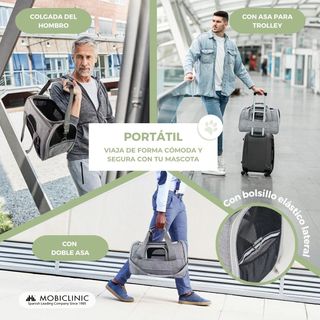 Transportín Mobiclinic Perro/Gato Gris