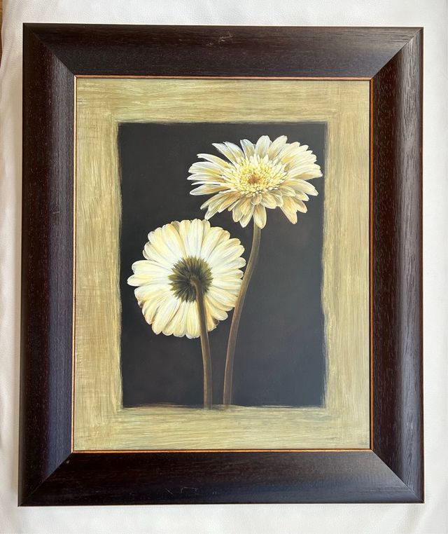 Cuadro Flores Blancas 62x52cm