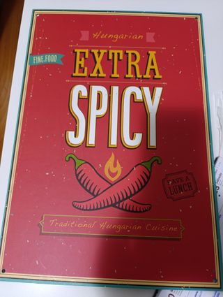 Póster Vintage Comida Húngara Extra Picante