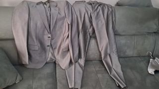 Traje Chaqueta Gris Plata Talla 44