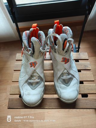 Zapatillas Nike Air Jordan 8 Blancas Naranja