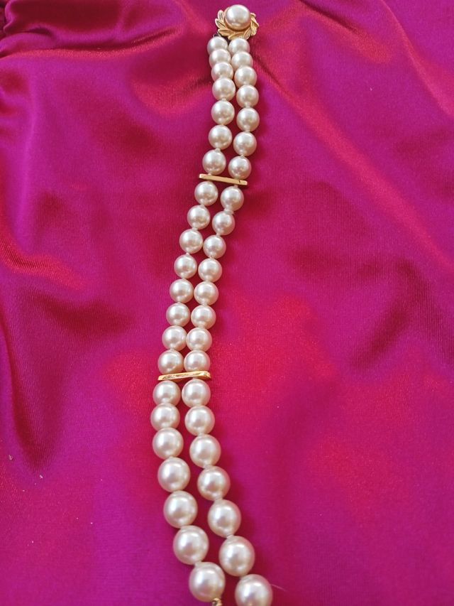 Pulsera Perlas Plata 925 Baño Oro