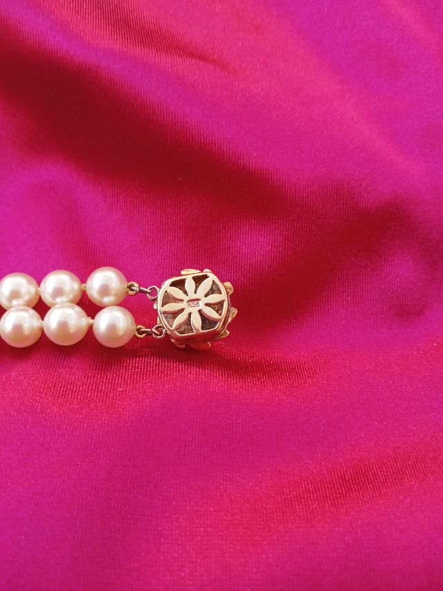 Pulsera Perlas Plata 925 Baño Oro