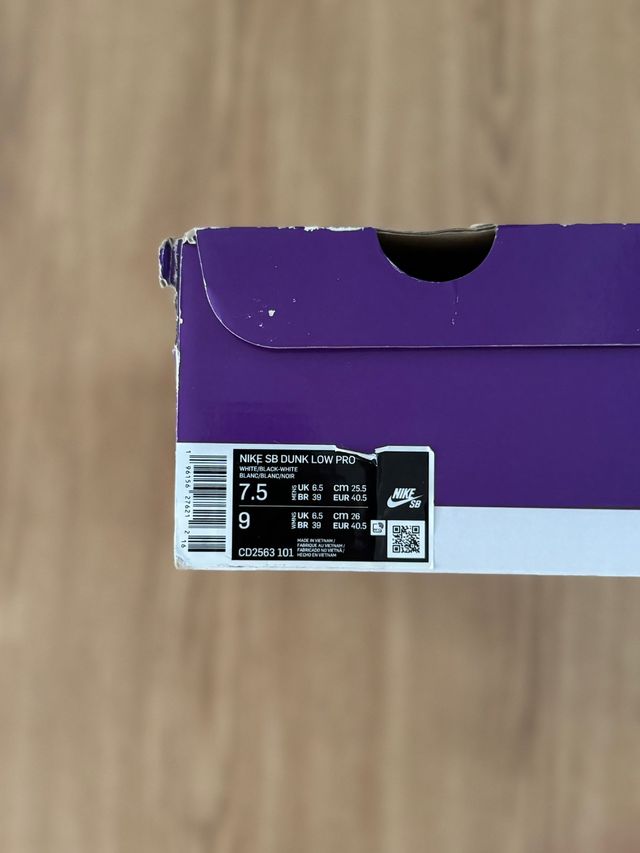 Nike SB Dunk Low Pro White Gum 40.5