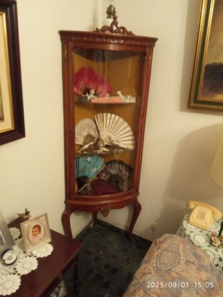 Vitrina de madera y cristal