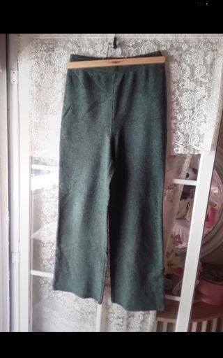 Pantalón Zara Pierna Ancha Talla S Verde