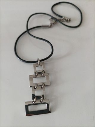 Pulsera y Colgante Lotus Mujer Plata y Negro
