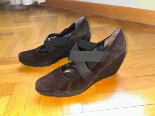 Zapato Farrutx ante marrón plataforma